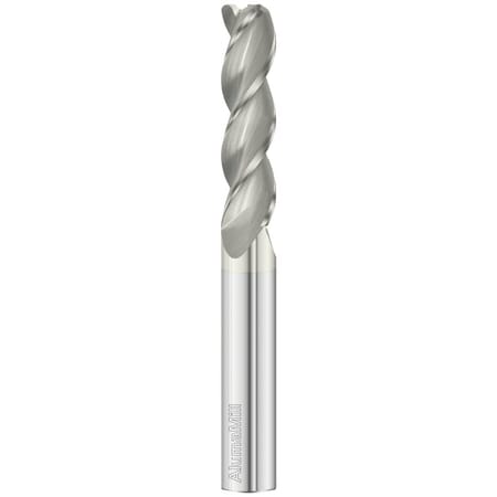 Fullerton Tool 3-Flute - 37.5 Degree Helix - 3833 AlumaMill G3 HP End Mills, FC5, RH Spiral, Corner Radius, Extra-Long, 1 27908